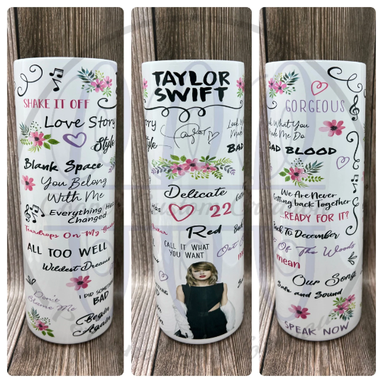 Monogrammed Taylor Swift Tumblers with Lid and Straw